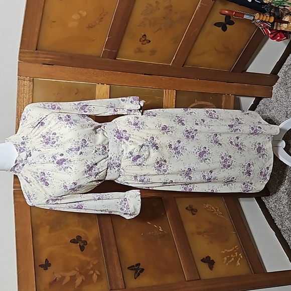 Vintage 70s Buttery Yellow Floral Dress - Picture 1 of 16